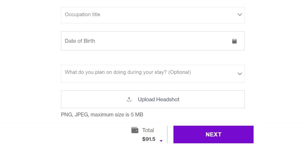 沙烏地阿拉伯電子簽證線上申請平台上傳大頭照